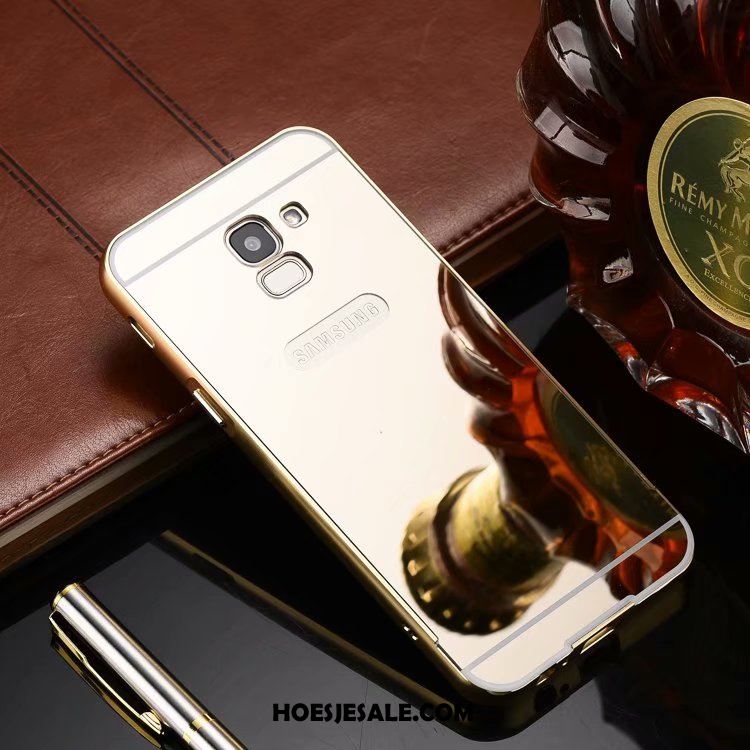 Samsung Galaxy J6 Hoesje Bescherming Omlijsting Spiegel Hoes Rose Goud Online