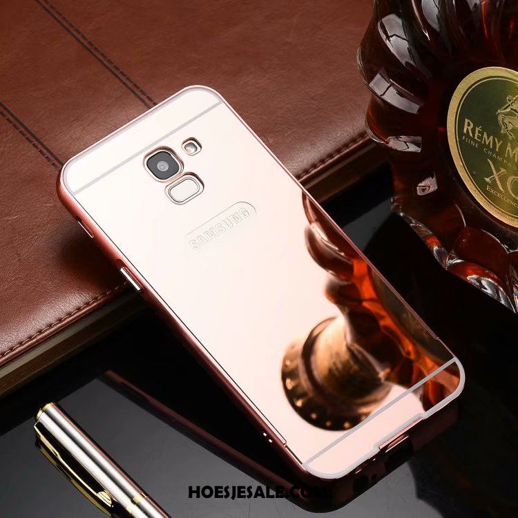 Samsung Galaxy J6 Hoesje Bescherming Omlijsting Spiegel Hoes Rose Goud Online