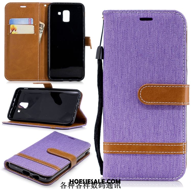 Samsung Galaxy J6 Hoesje Denim Mobiele Telefoon Folio Ster Leren Etui Korting