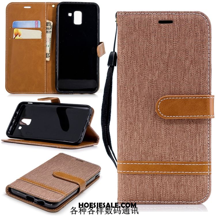 Samsung Galaxy J6 Hoesje Denim Mobiele Telefoon Folio Ster Leren Etui Korting