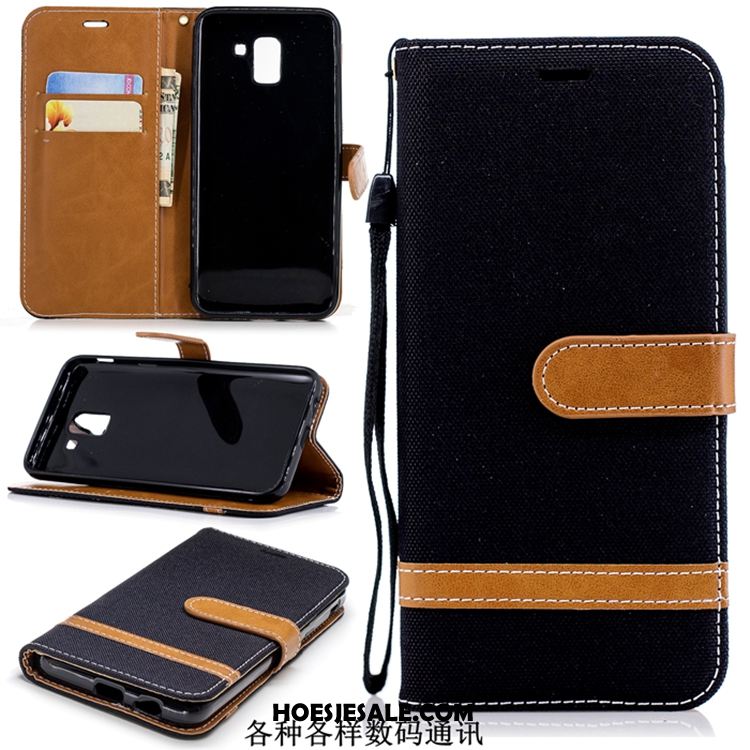 Samsung Galaxy J6 Hoesje Denim Mobiele Telefoon Folio Ster Leren Etui Korting