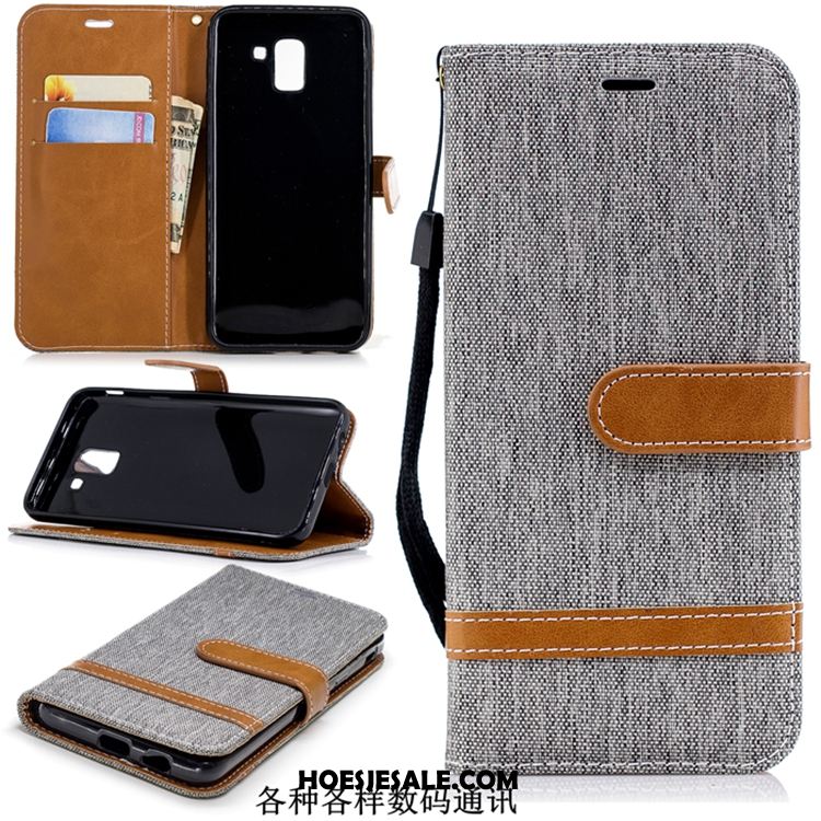 Samsung Galaxy J6 Hoesje Denim Mobiele Telefoon Folio Ster Leren Etui Korting