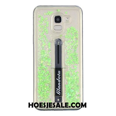 Samsung Galaxy J6 Hoesje Drijfzand Mobiele Telefoon Ring Purper Hanger Winkel