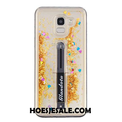 Samsung Galaxy J6 Hoesje Drijfzand Mobiele Telefoon Ring Purper Hanger Winkel