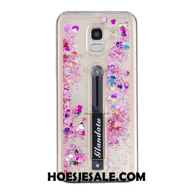 Samsung Galaxy J6 Hoesje Drijfzand Mobiele Telefoon Ring Purper Hanger Winkel