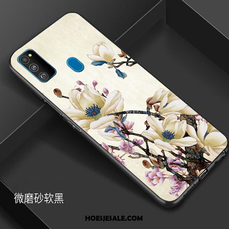 Samsung Galaxy M30s Hoesje Chinese Stijl Blauw Bescherming All Inclusive Eenvoudige Online