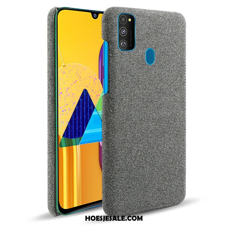 Samsung Galaxy M30s Hoesje Doek Mobiele Telefoon Donkerblauw Bescherming Ster Korting