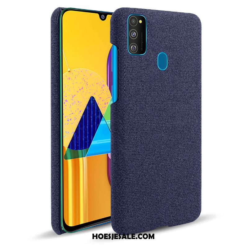 Samsung Galaxy M30s Hoesje Doek Mobiele Telefoon Donkerblauw Bescherming Ster Korting