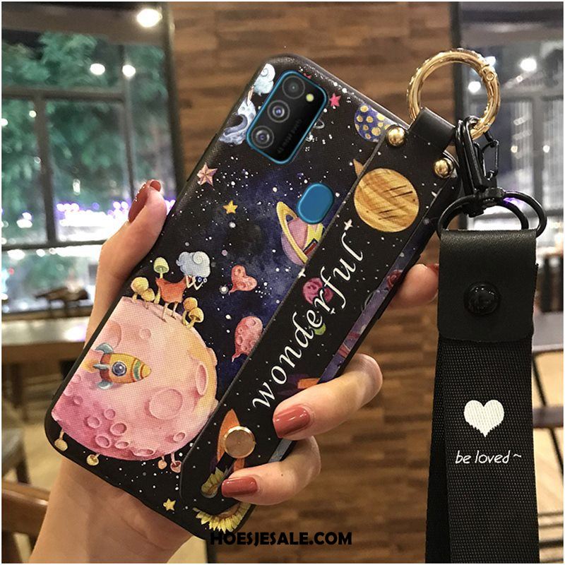 Samsung Galaxy M30s Hoesje Hete Verkoop Ster Hanger Spotprent Zwart Goedkoop