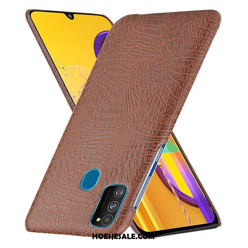 Samsung Galaxy M30s Hoesje Hoes Wit Schrobben Patroon Mobiele Telefoon Goedkoop