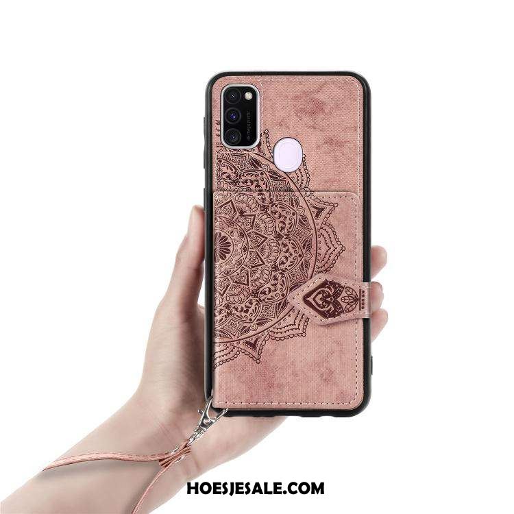 Samsung Galaxy M30s Hoesje Rood Hoes Doek Patroon Ster Kopen