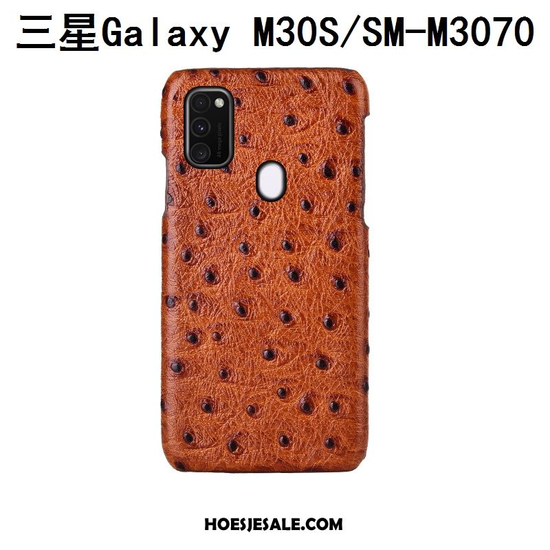 Samsung Galaxy M30s Hoesje Zwart Echt Leer Hoes Ster Anti-fall Kopen