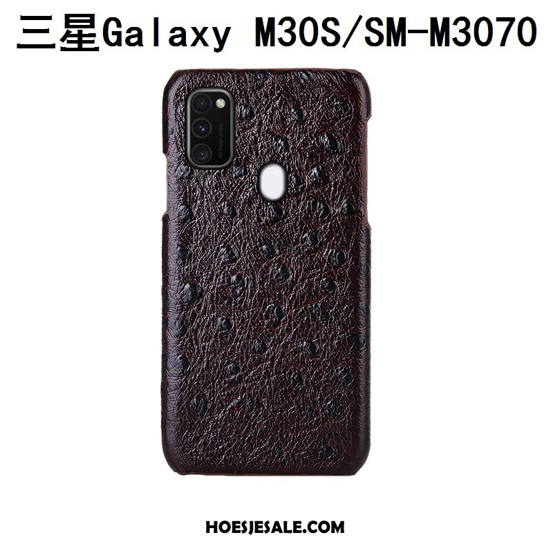 Samsung Galaxy M30s Hoesje Zwart Echt Leer Hoes Ster Anti-fall Kopen
