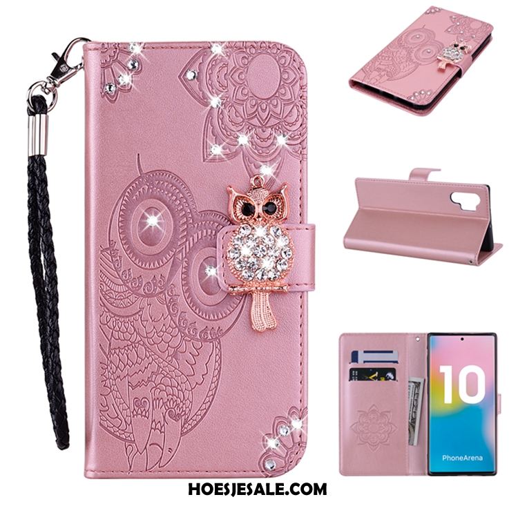 Samsung Galaxy Note 10+ Hoesje Goud Mobiele Telefoon Ster Leren Etui Korting