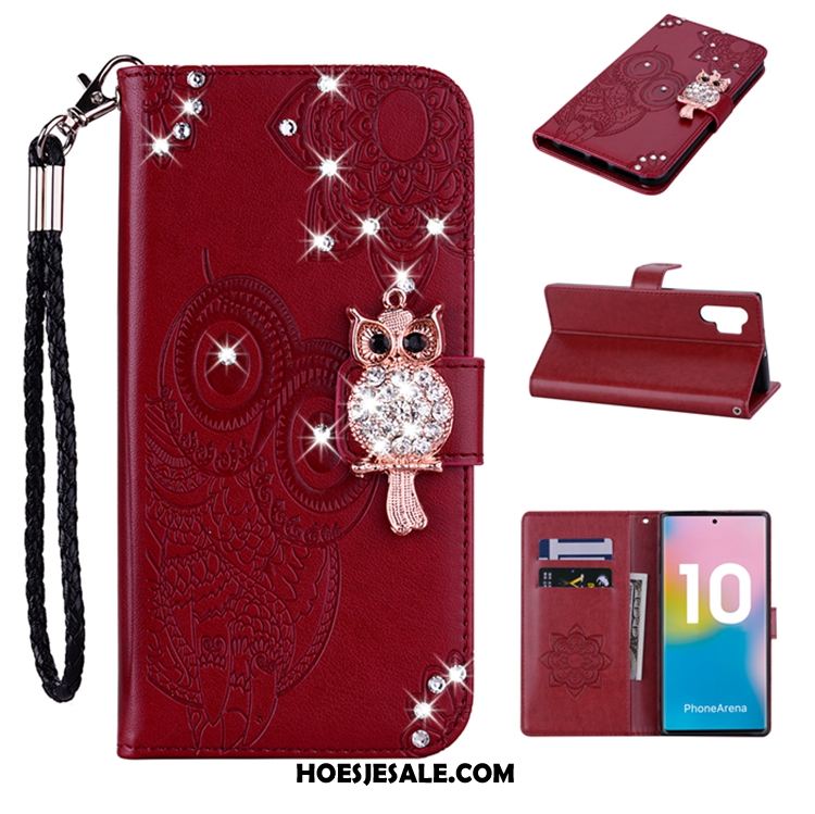 Samsung Galaxy Note 10+ Hoesje Goud Mobiele Telefoon Ster Leren Etui Korting