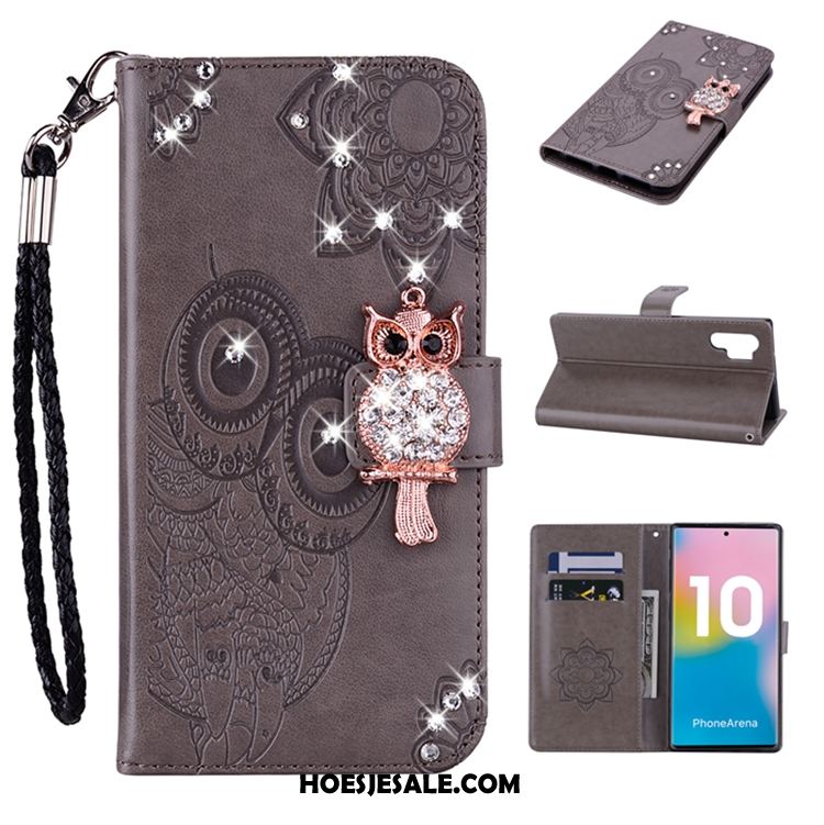 Samsung Galaxy Note 10+ Hoesje Goud Mobiele Telefoon Ster Leren Etui Korting