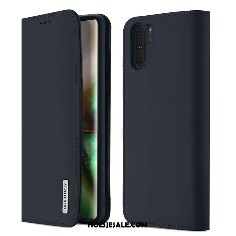 Samsung Galaxy Note 10+ Hoesje Leren Etui Rood Ster Mobiele Telefoon Korting