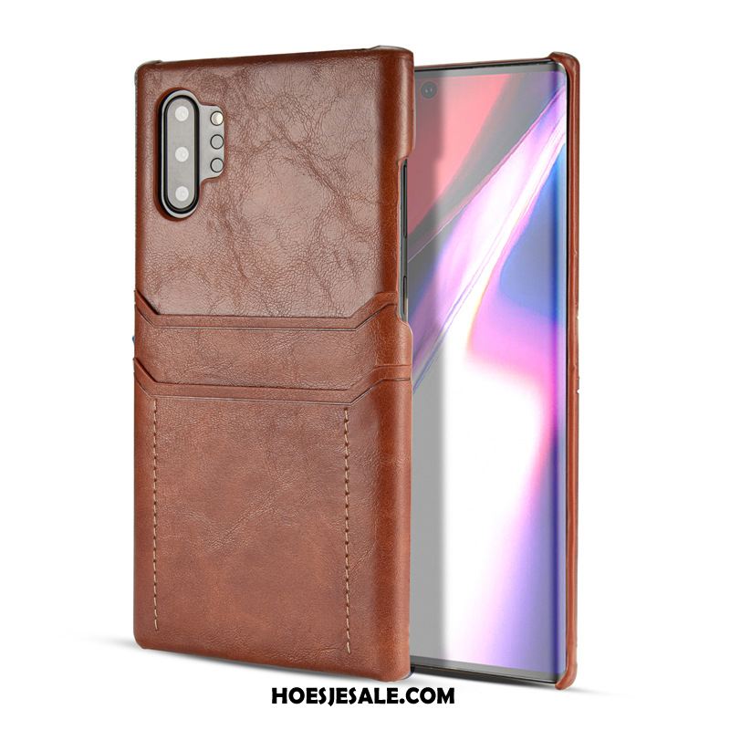 Samsung Galaxy Note 10+ Hoesje Mobiele Telefoon Zwart Bescherming Ster Leren Etui Kopen