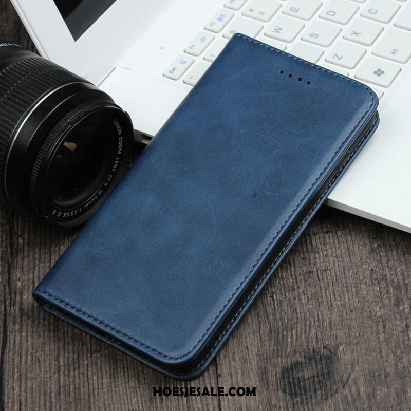 Samsung Galaxy Note 10 Hoesje Mobiele Telefoon Zwart Folio Bedrijf Leren Etui Korting