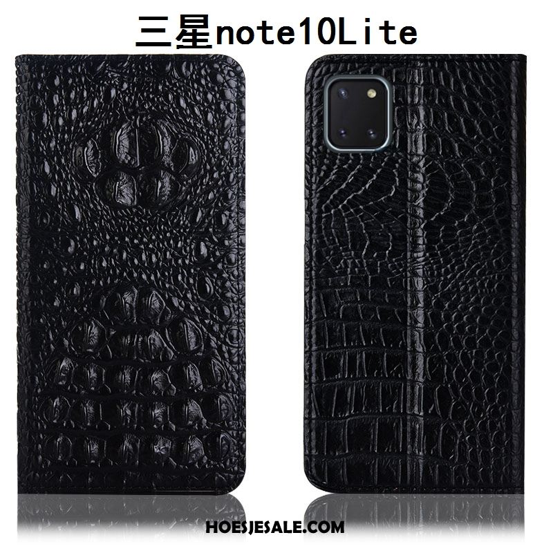 Samsung Galaxy Note 10 Lite Hoesje All Inclusive Anti-fall Zwart Krokodil Patroon Goedkoop