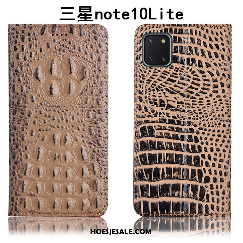 Samsung Galaxy Note 10 Lite Hoesje All Inclusive Anti-fall Zwart Krokodil Patroon Goedkoop