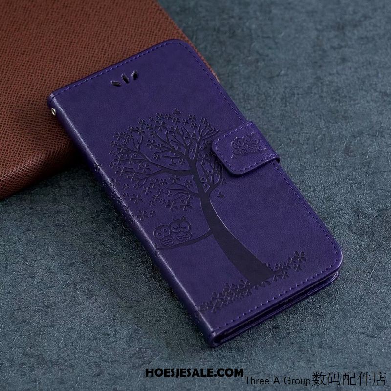 Samsung Galaxy Note 10 Lite Hoesje Anti-fall Leren Etui Ster Folio Purper Online