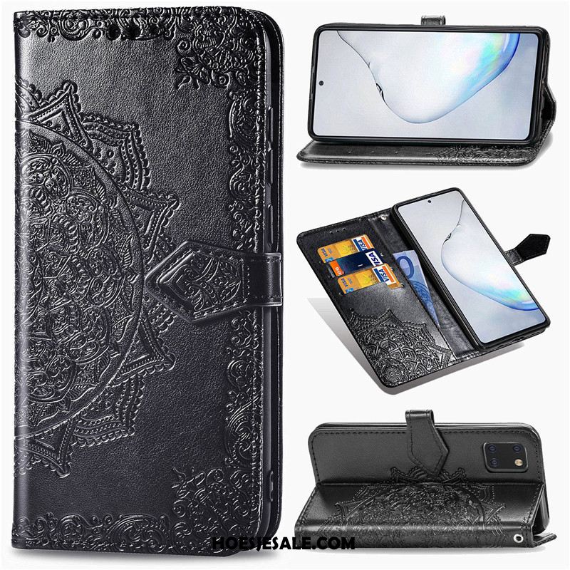 Samsung Galaxy Note 10 Lite Hoesje Folio Bescherming Ster Leren Etui Reliëf Online