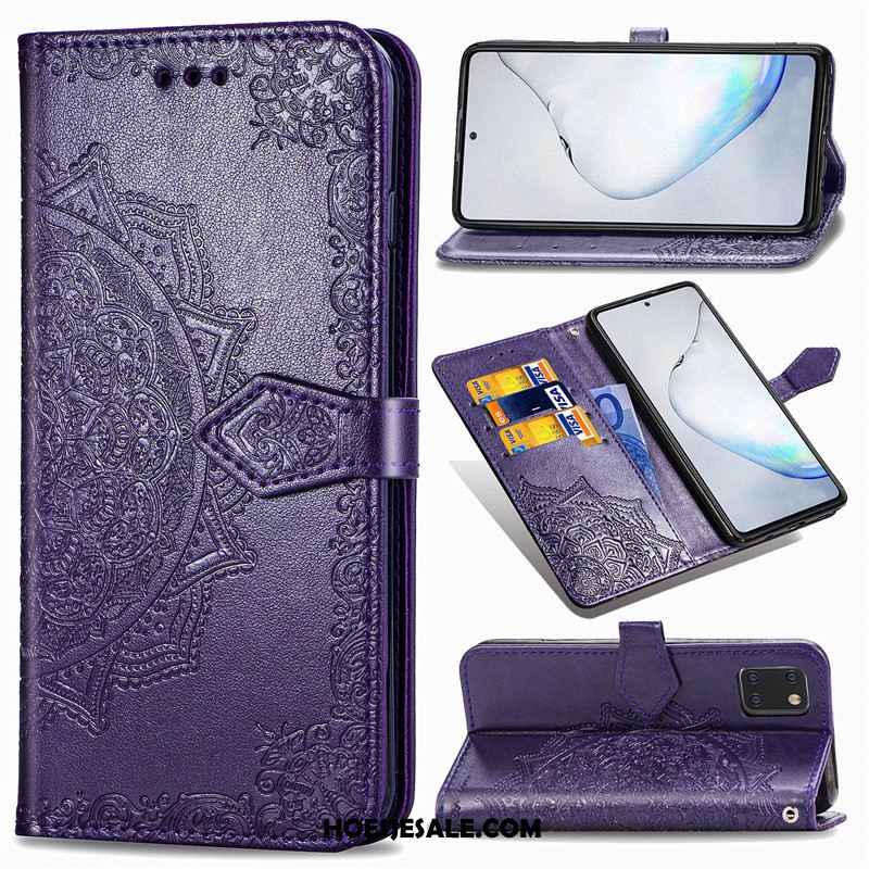 Samsung Galaxy Note 10 Lite Hoesje Folio Bescherming Ster Leren Etui Reliëf Online