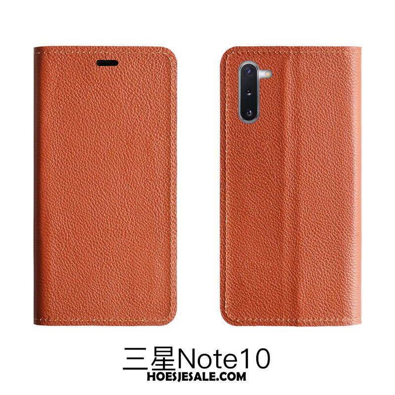 Samsung Galaxy Note 10 Lite Hoesje Patroon Soort Aziatische Vrucht Bescherming Echt Leer Rood Goedkoop