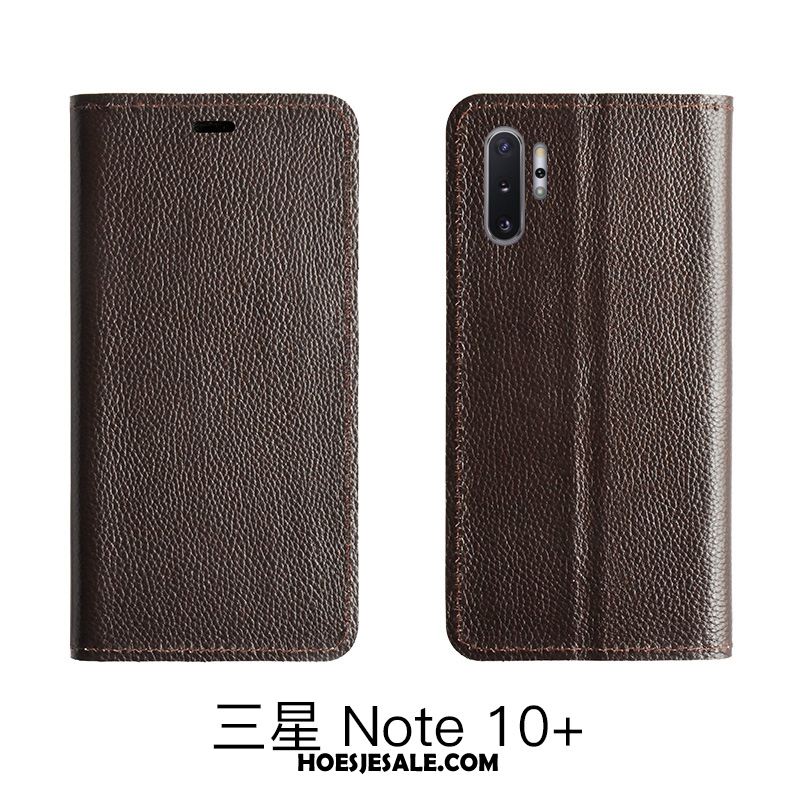 Samsung Galaxy Note 10 Lite Hoesje Patroon Soort Aziatische Vrucht Bescherming Echt Leer Rood Goedkoop