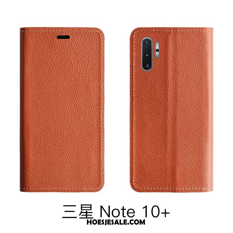 Samsung Galaxy Note 10 Lite Hoesje Patroon Soort Aziatische Vrucht Bescherming Echt Leer Rood Goedkoop