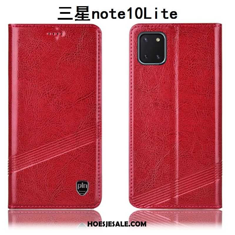 Samsung Galaxy Note 10 Lite Hoesje Rood Ster All Inclusive Leren Etui Folio Sale