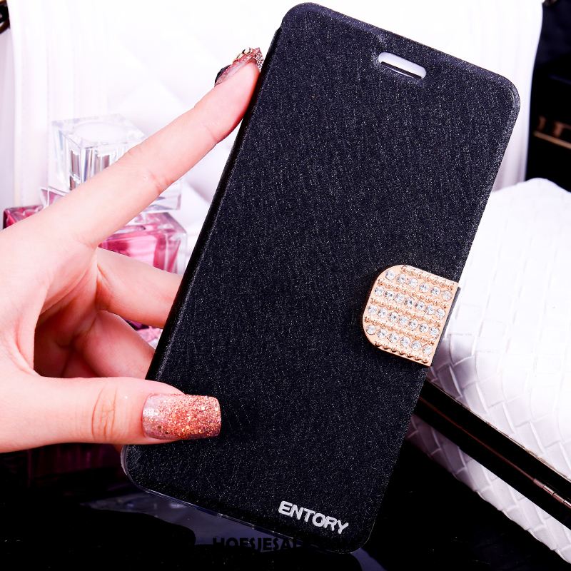 Samsung Galaxy Note 4 Hoesje Anti-fall Hoes Leren Etui Folio Zwart Korting