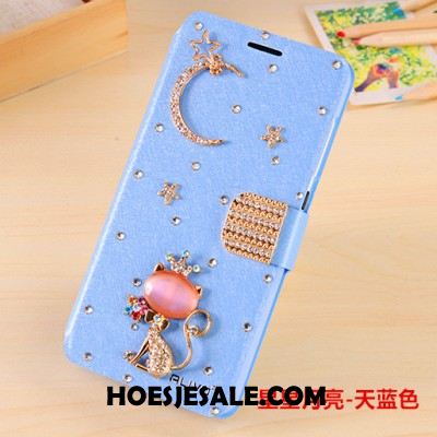 Samsung Galaxy Note 4 Hoesje Bescherming Hoes Blauw Mobiele Telefoon Leren Etui Goedkoop