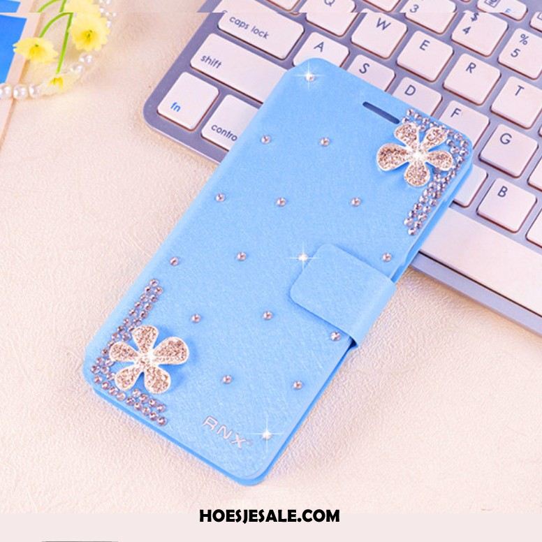 Samsung Galaxy Note 4 Hoesje Bescherming Hoes Blauw Mobiele Telefoon Leren Etui Goedkoop