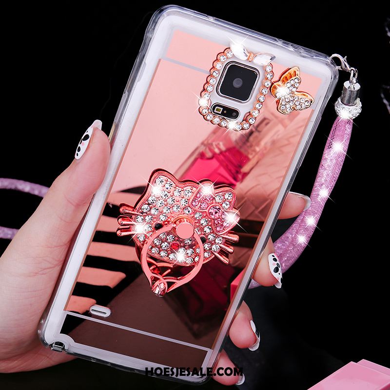 Samsung Galaxy Note 4 Hoesje Hoes Ster Zacht Trend Rose Goud Sale