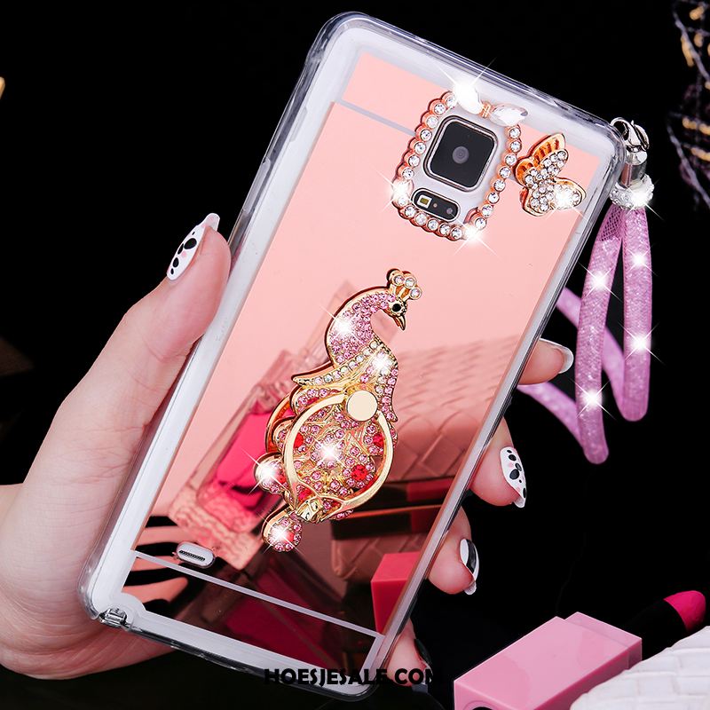 Samsung Galaxy Note 4 Hoesje Hoes Ster Zacht Trend Rose Goud Sale