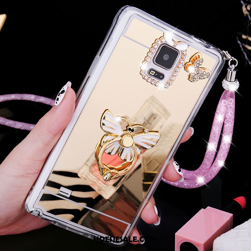 Samsung Galaxy Note 4 Hoesje Hoes Ster Zacht Trend Rose Goud Sale