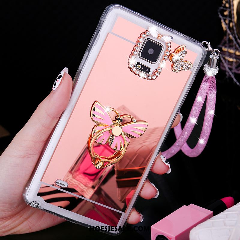 Samsung Galaxy Note 4 Hoesje Hoes Ster Zacht Trend Rose Goud Sale