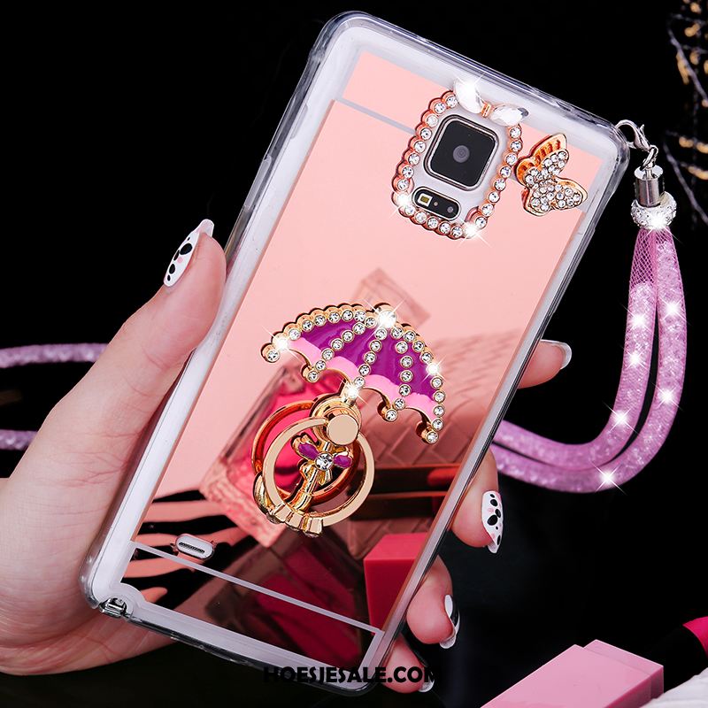 Samsung Galaxy Note 4 Hoesje Hoes Ster Zacht Trend Rose Goud Sale