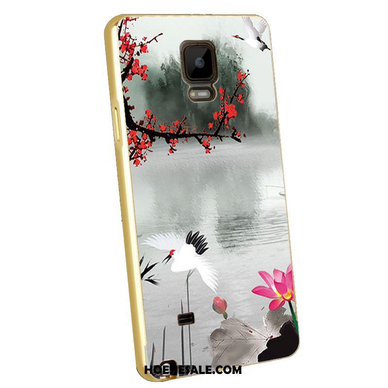 Samsung Galaxy Note 4 Hoesje Metaal Bescherming Plating Omlijsting Blauw