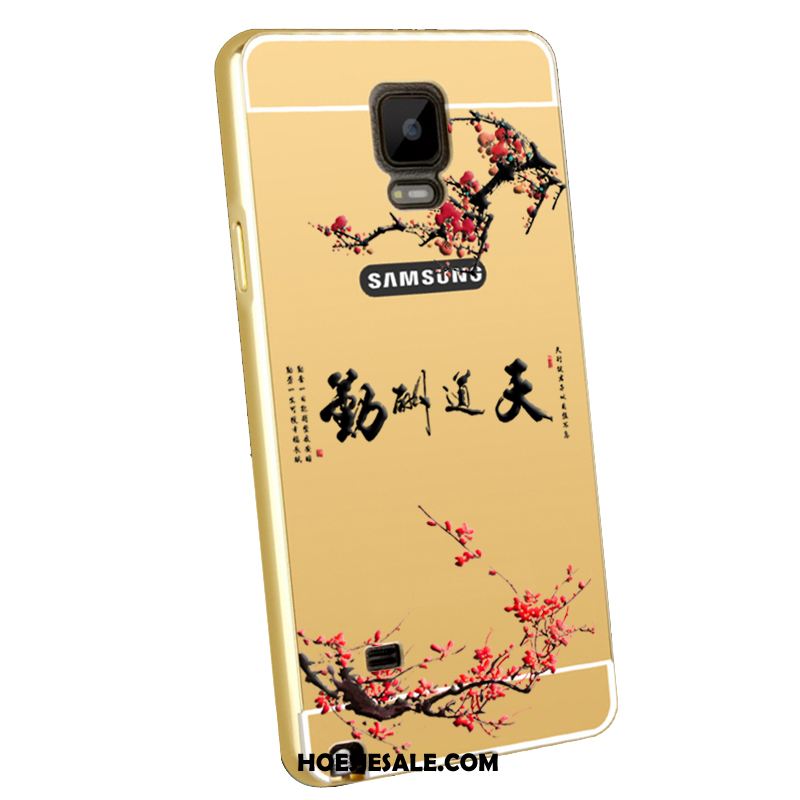 Samsung Galaxy Note 4 Hoesje Metaal Bescherming Plating Omlijsting Blauw