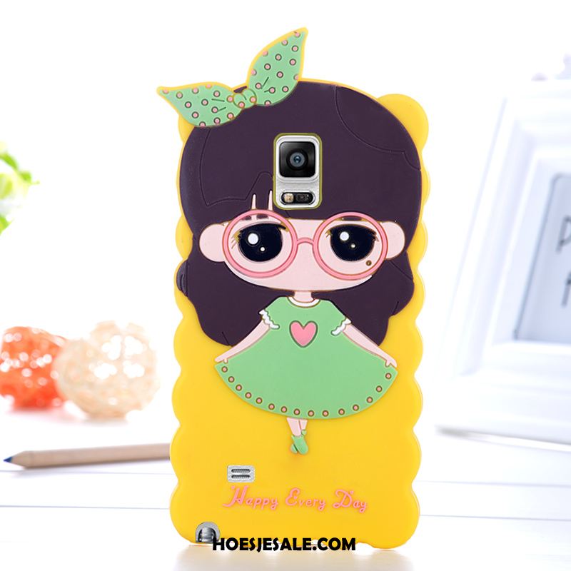 Samsung Galaxy Note 4 Hoesje Siliconen Hoes Zacht Blauw Bescherming