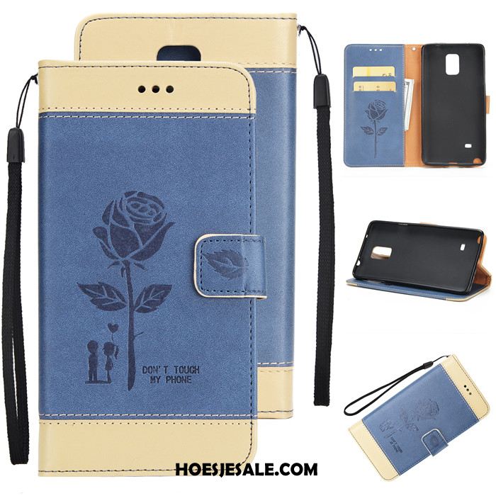 Samsung Galaxy Note 4 Hoesje Trend Luxe Bescherming Purper Leren Etui Sale