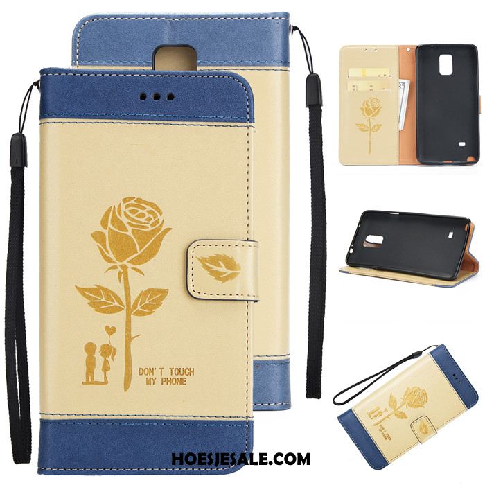 Samsung Galaxy Note 4 Hoesje Trend Luxe Bescherming Purper Leren Etui Sale