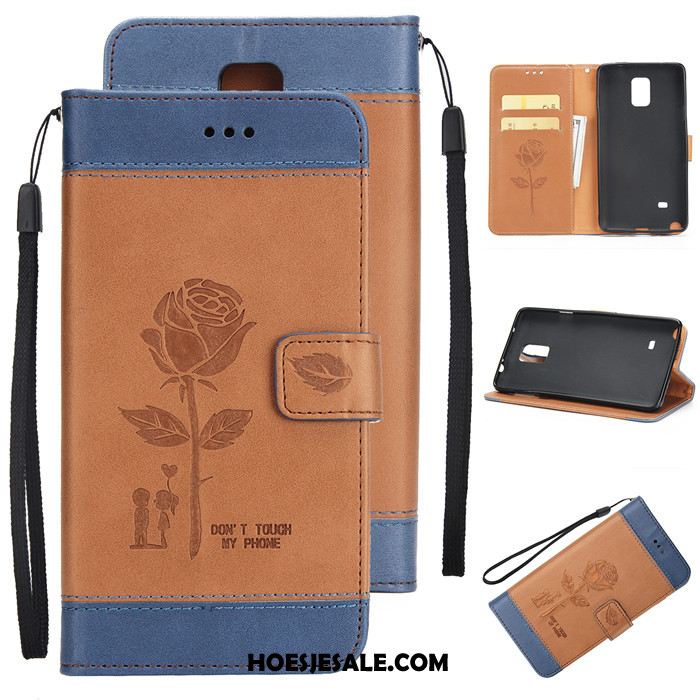 Samsung Galaxy Note 4 Hoesje Trend Luxe Bescherming Purper Leren Etui Sale