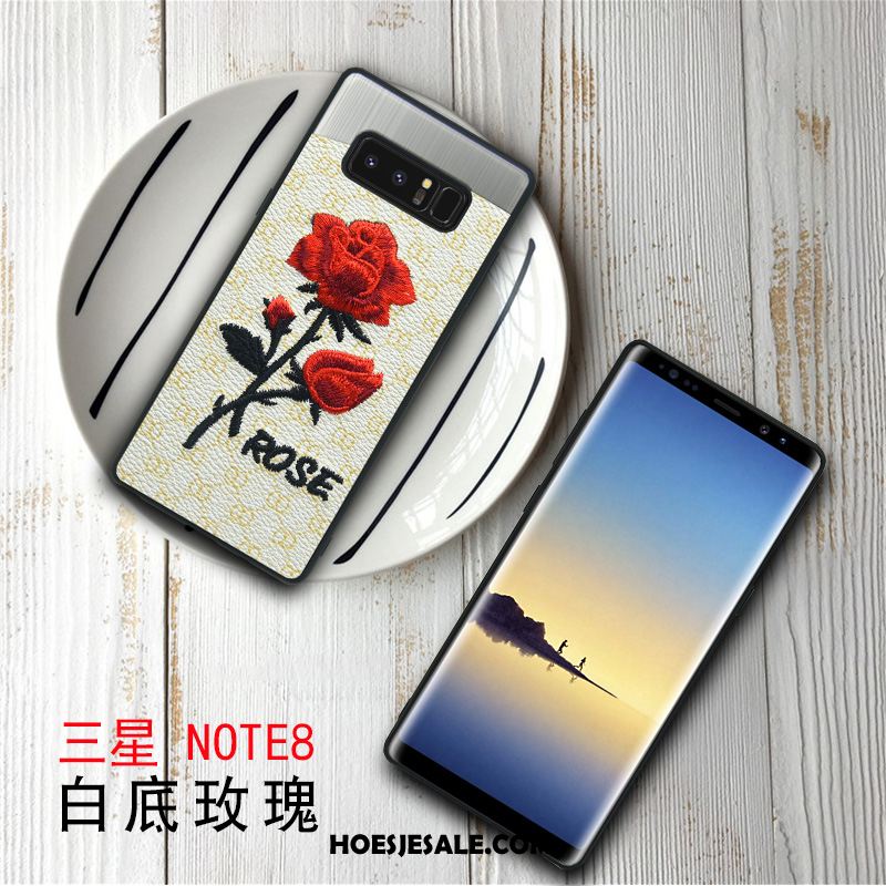 Samsung Galaxy Note 8 Hoesje Bloemen Mobiele Telefoon Scheppend Anti-fall Roze Korting