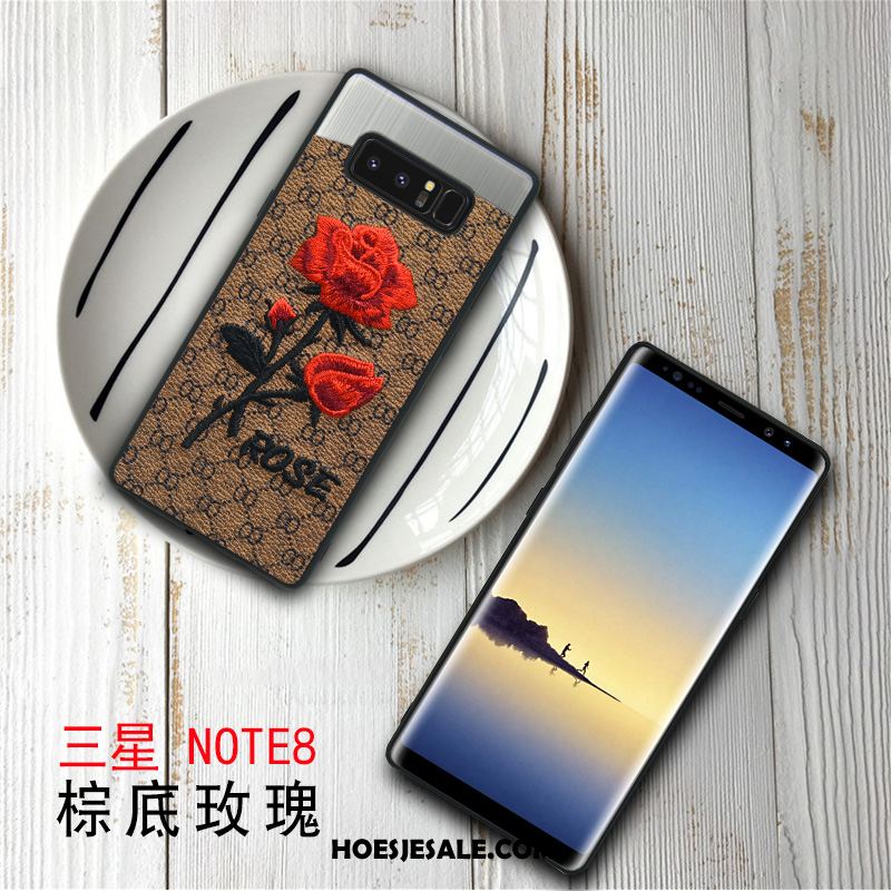 Samsung Galaxy Note 8 Hoesje Bloemen Mobiele Telefoon Scheppend Anti-fall Roze Korting