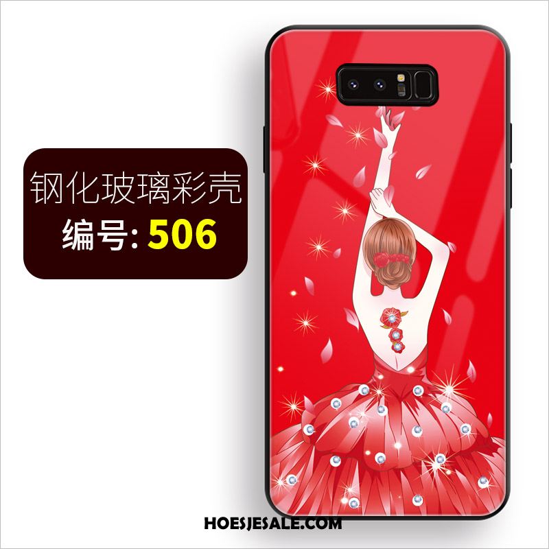 Samsung Galaxy Note 8 Hoesje Glas Trendy Merk Spotprent Zacht Siliconen Korting