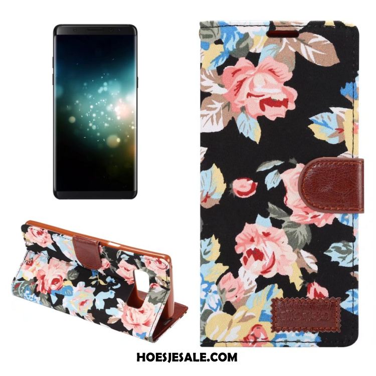 Samsung Galaxy Note 8 Hoesje Portemonnee Leren Etui Doek Blauw Folio Kopen